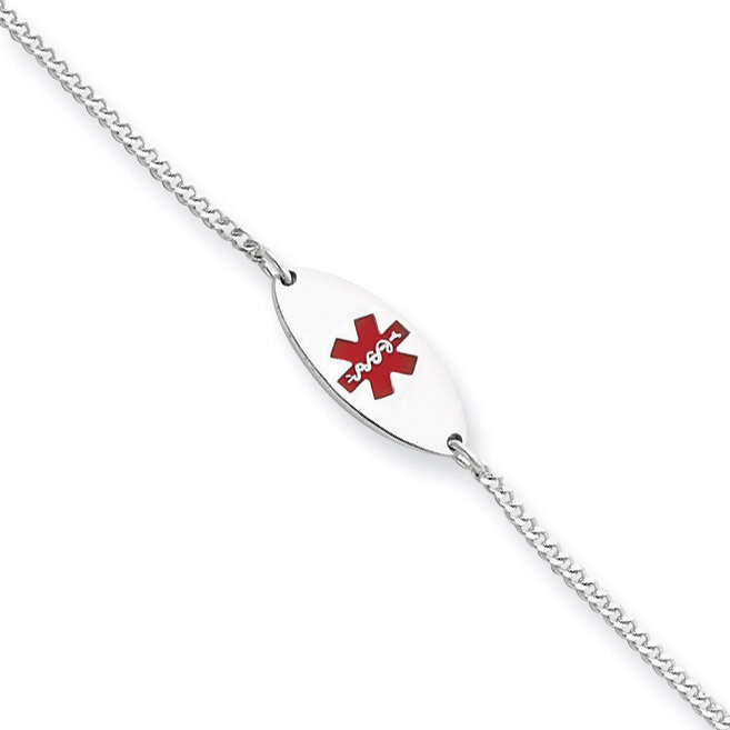 7 Inch Medical Jewelry Bracelet Sterling Silver Enameled XSM154-7, MPN: XSM154-7, 886774277349