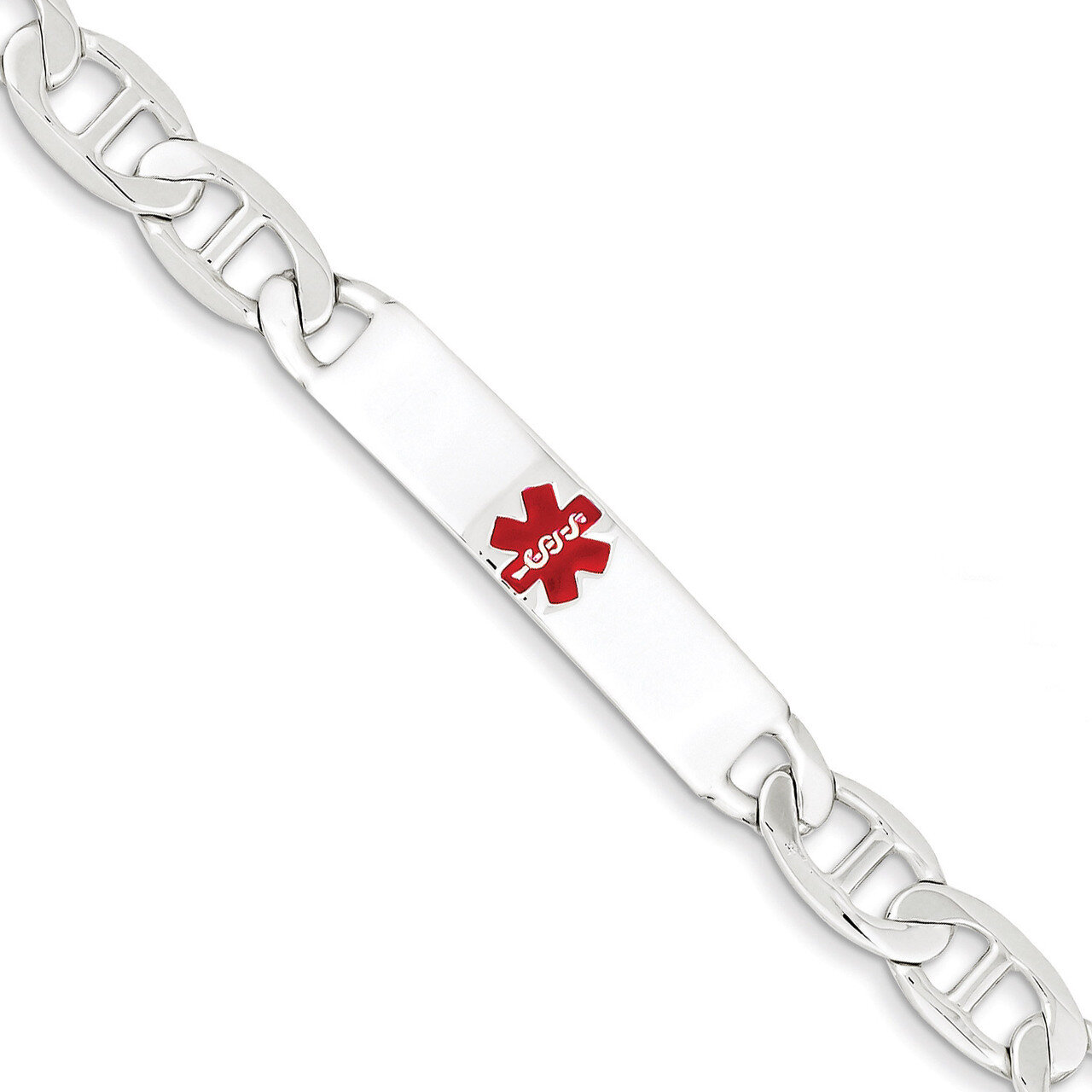 7.5 Inch Medical Anchor Link ID Bracelet Sterling Silver Polished XSM165-7.5, MPN: XSM165-7.5, 8839…