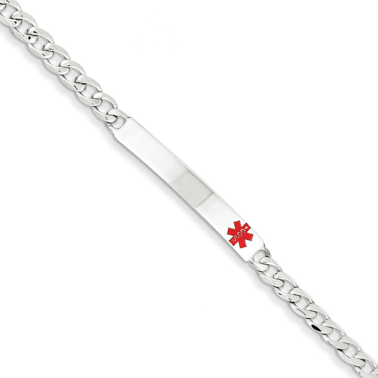 7.5 Inch Medical Curb Link ID Bracelet Sterling Silver Polished XSM166-7.5, MPN: XSM166-7.5, 886774…
