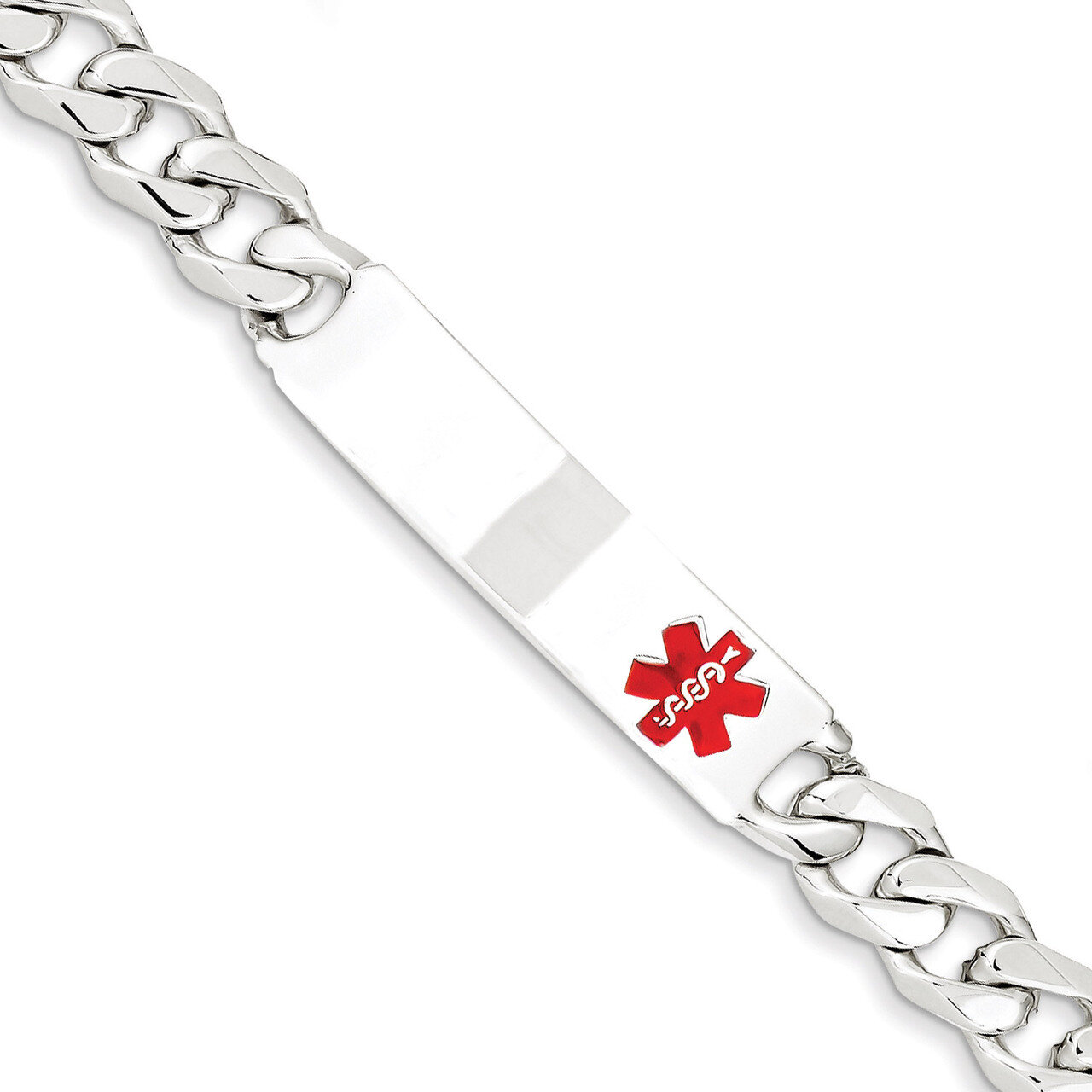 8.5 Inch Medical Curb Link ID Bracelet Sterling Silver Polished XSM171-8.5, MPN: XSM171-8.5, 886774…