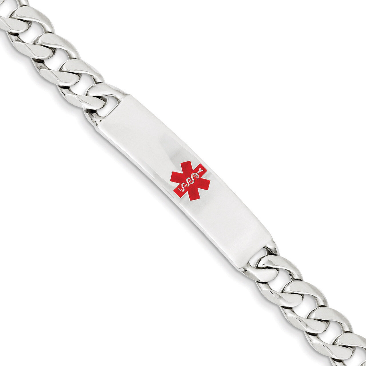 7.5 Inch Medical Curb Link ID Bracelet Sterling Silver Polished XSM172-7.5, MPN: XSM172-7.5, 883957…
