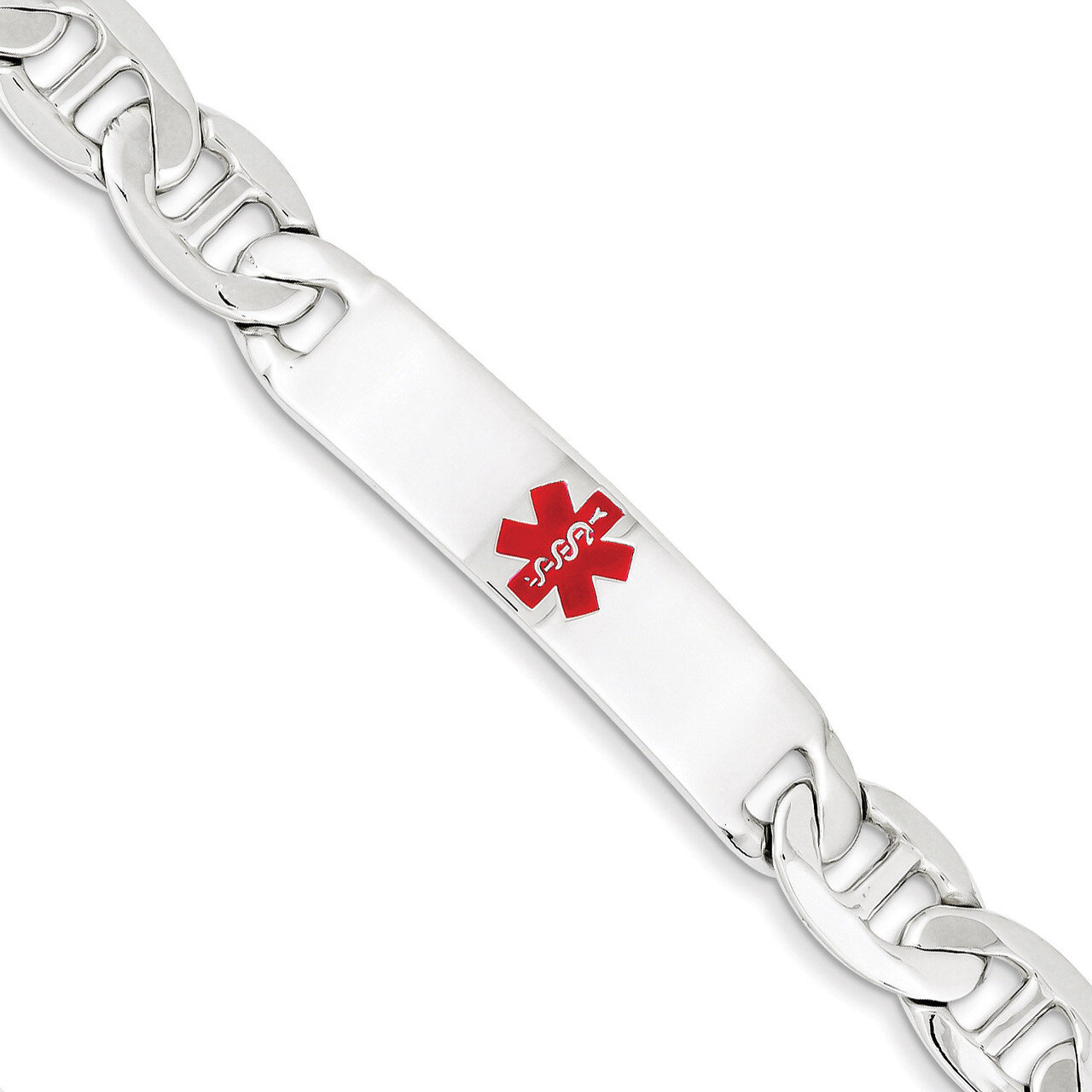 8.5 Inch Medical Anchor Link ID Bracelet Sterling Silver Polished XSM174-8.5, MPN: XSM174-8.5, 8839…
