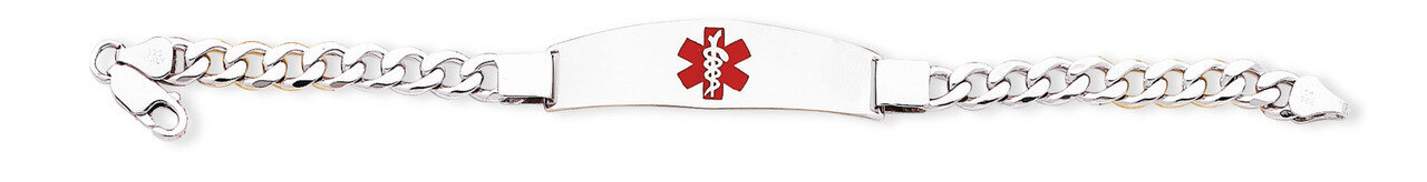 8 Inch Medical ID Curb Link Bracelet Sterling Silver XSM17-8