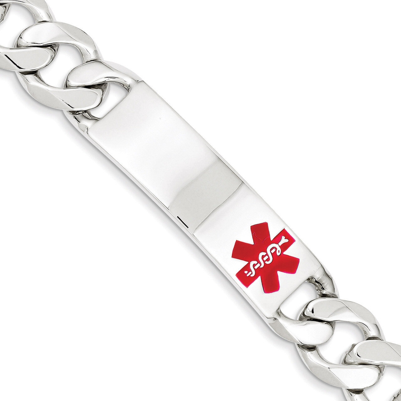 8.5 Inch Medical Curb Link ID Bracelet Sterling Silver Polished XSM180-8.5, MPN: XSM180-8.5, 883957…