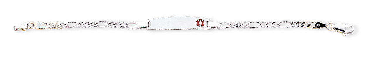 8 Inch Medical ID Figaro Link Bracelet Sterling Silver XSM19-8, MPN: XSM19-8, 883957273303
