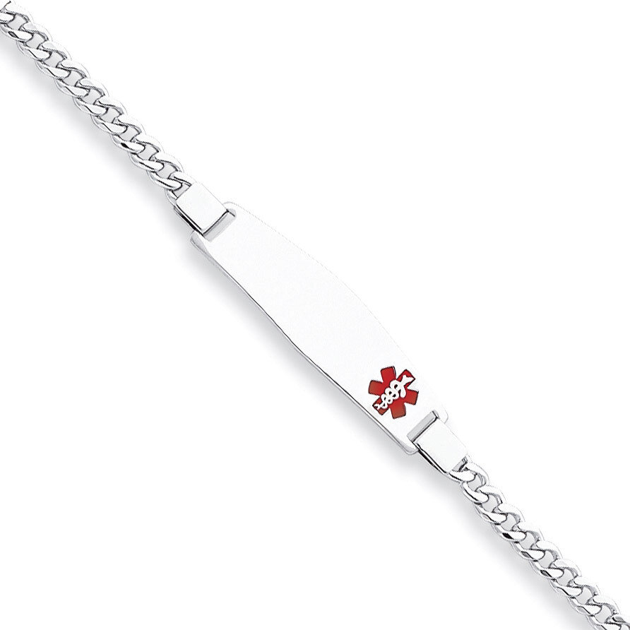 8 Inch Medical ID Curb Link Bracelet Sterling Silver XSM21-8, MPN: XSM21-8, 883957273402