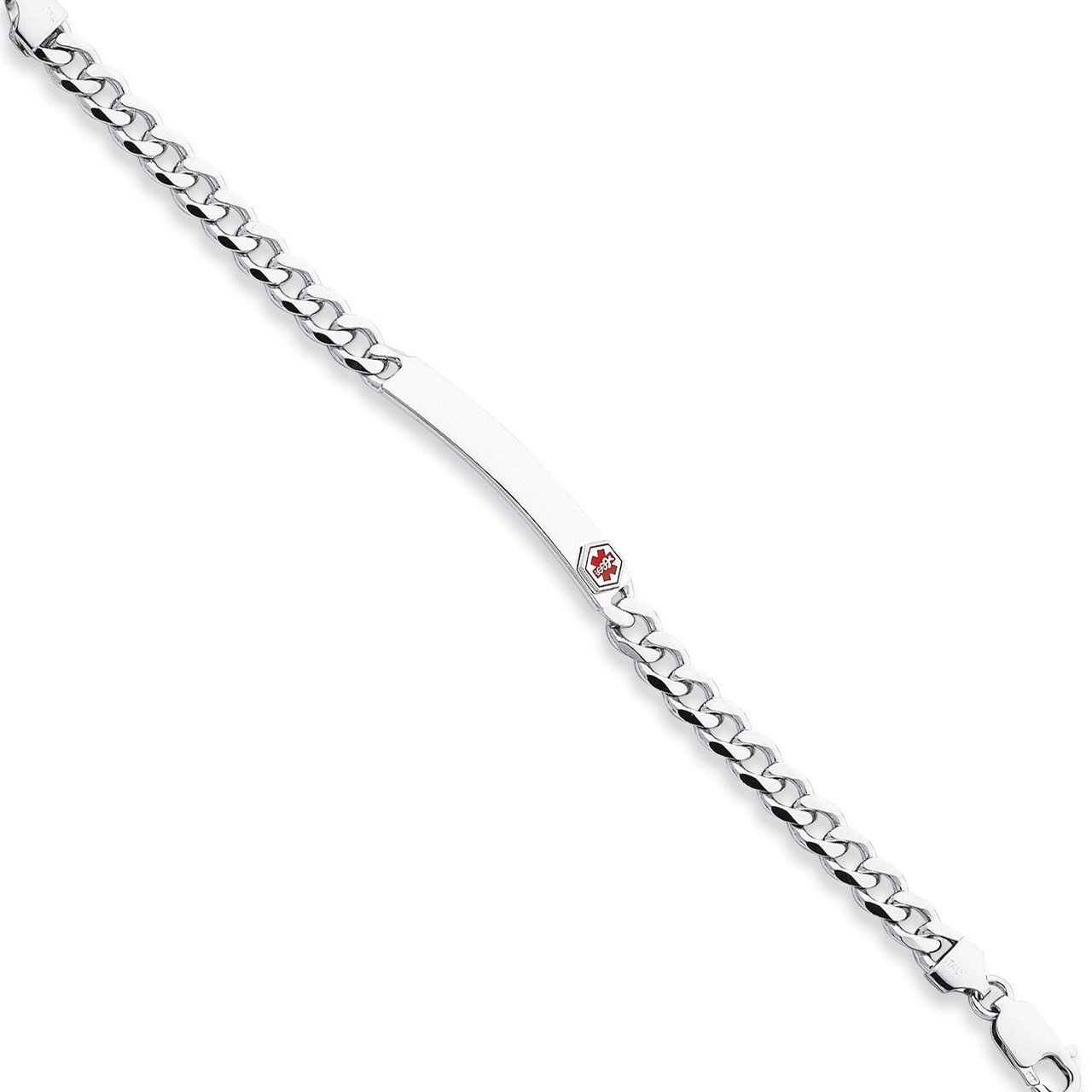 8 Inch Medical ID Curb Link Bracelet Sterling Silver Enameled XSM27-8, MPN: XSM27-8, 883957273624