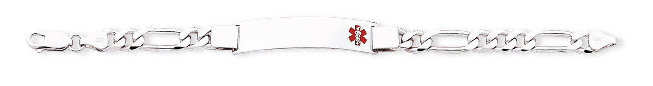 7 Inch Medical ID Figaro Link Bracelet Sterling Silver XSM31-7