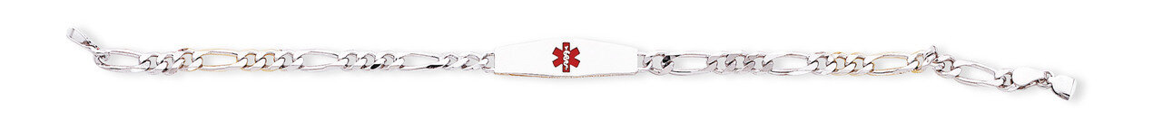 8 Inch Medical ID Figaro Link Bracelet Sterling Silver XSM3-8, MPN: XSM3-8, 883957274010