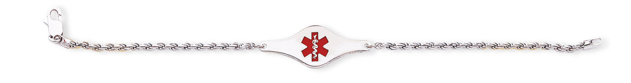 8 Inch Medical ID Rope Link Bracelet Sterling Silver XSM41-8, MPN: XSM41-8, 883957274171