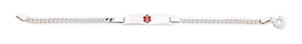 7 Inch Medical ID Curb Link Bracelet Sterling Silver XSM42-7