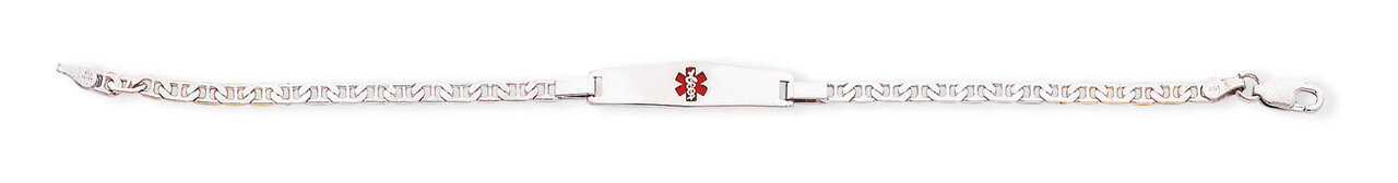7 Inch Medical ID Anchor Link Bracelet Sterling Silver XSM44-7
