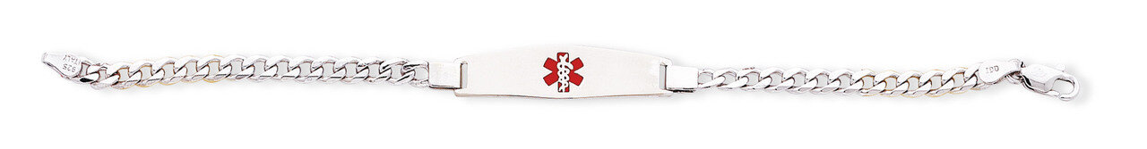 8 Inch Medical ID Curb Link Bracelet Sterling Silver XSM45-8