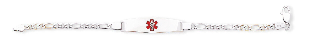 8 Inch Medical ID Figaro Link Bracelet Sterling Silver XSM46-8, MPN: XSM46-8, 883957274379