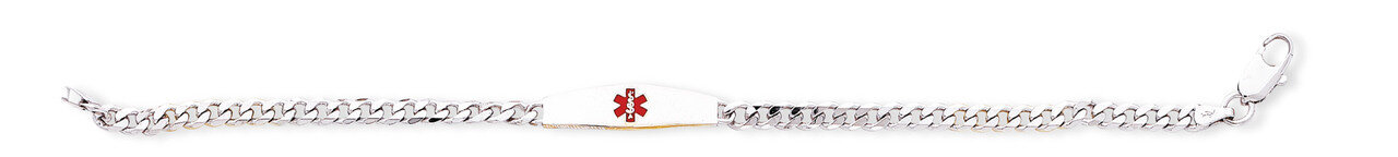 7 Inch Medical ID Bracelet Curb Link Sterling Silver XSM5-7