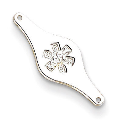 Non-enameled Medical ID Plate Sterling Silver XSM74N