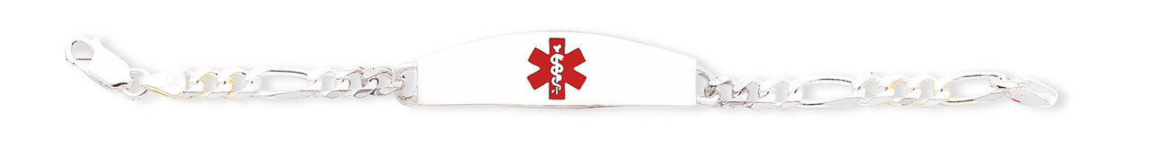 7 Inch Medical ID Figaro Link Bracelet Sterling Silver XSM7-7, MPN: XSM7-7, 883957275048