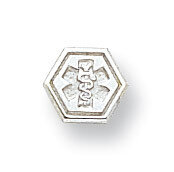 Non-enameled Attachable Emblem Medical Charm Sterling Silver XSM87N, MPN: XSM87N, 883957275277