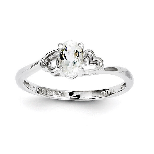 White Topaz Ring Sterling Silver QBR15APR, MPN: QBR15APR, 883957457840
