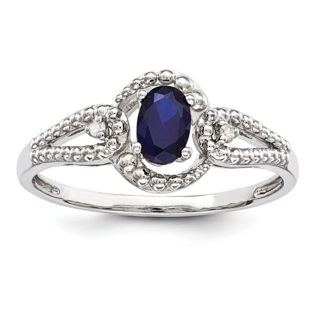 Sapphire &amp; Diamond September Ring Sterling Silver QBR16SEP, MPN: QBR16SEP, 883957353937