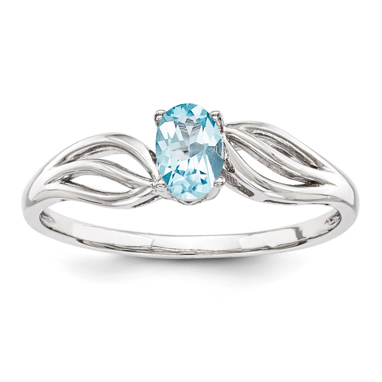 Light Swiss Blue Topaz December Ring Sterling Silver QBR17DEC