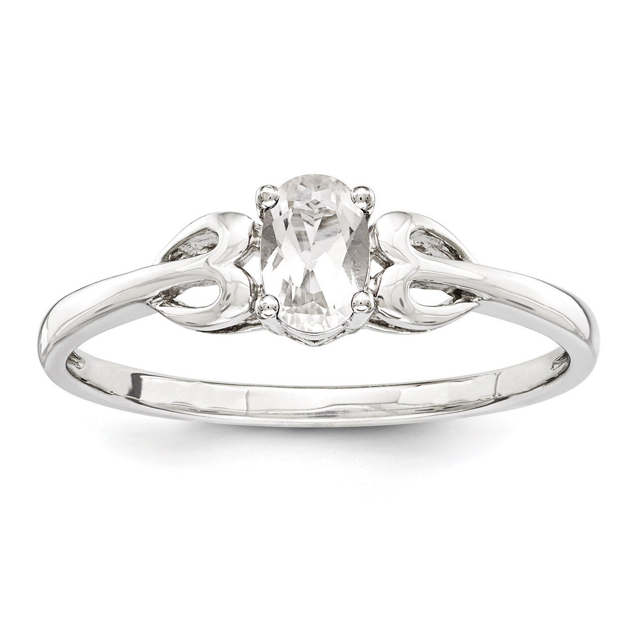 White Topaz Ring Sterling Silver QBR20APR, MPN: QBR20APR, 883957397153