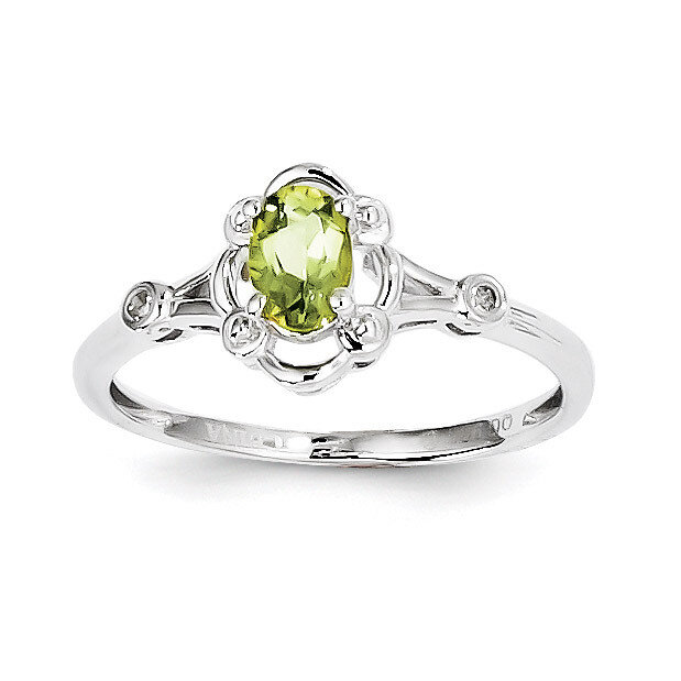 Peridot &amp; Diamond August Ring Sterling Silver QBR21AUG, MPN: QBR21AUG, 883957397238