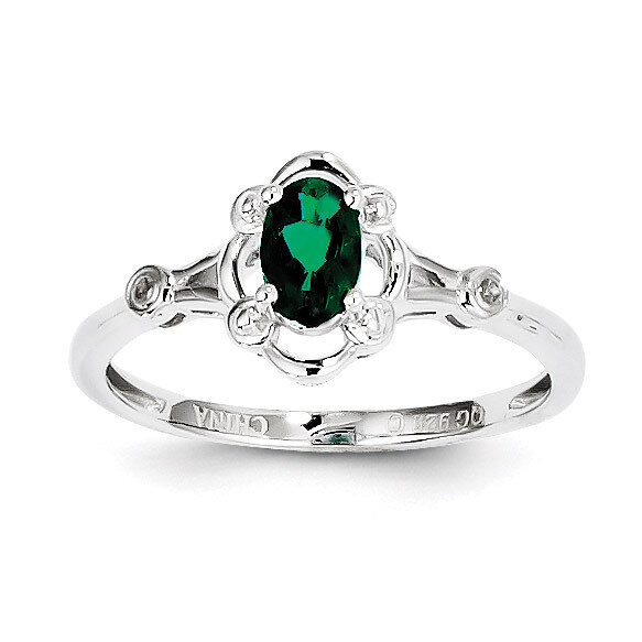 Emerald &amp; Diamond May Ring Sterling Silver QBR21MAY, MPN: QBR21MAY, 883957397290