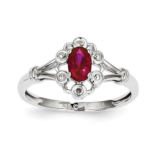 Ruby &amp; Diamond July Ring Sterling Silver QBR22JUL, MPN: QBR22JUL, 883957397412