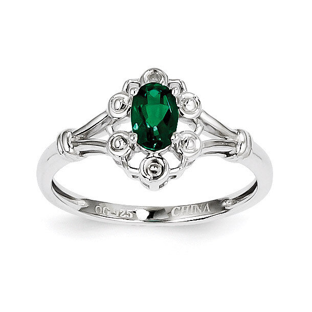 Emerald &amp; Diamond May Ring Sterling Silver QBR22MAY, MPN: QBR22MAY, 883957397481