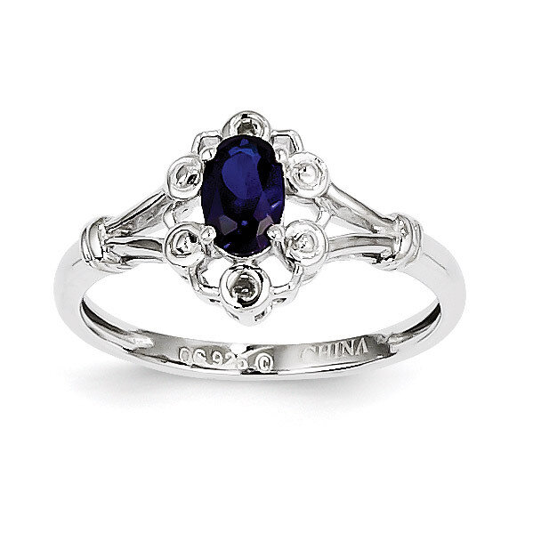 Sapphire &amp; Diamond September Ring Sterling Silver QBR22SEP, MPN: QBR22SEP, 883957495637