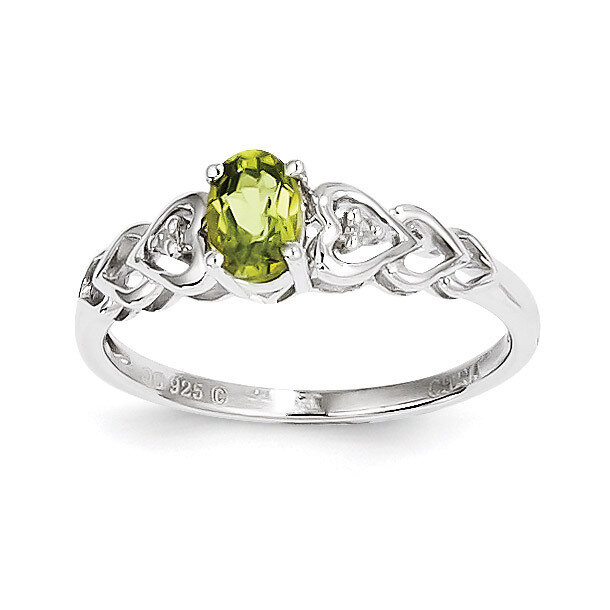 Peridot & Diamond August Ring Sterling Silver QBR23AUG