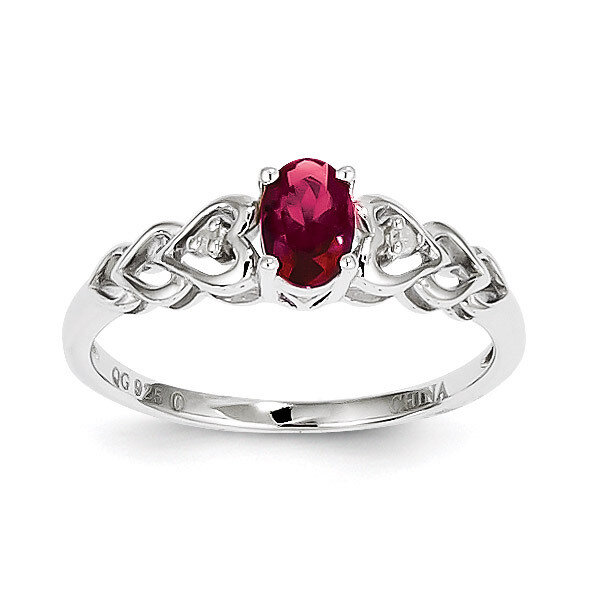 Ruby &amp; Diamond July Ring Sterling Silver QBR23JUL, MPN: QBR23JUL, 883957432069