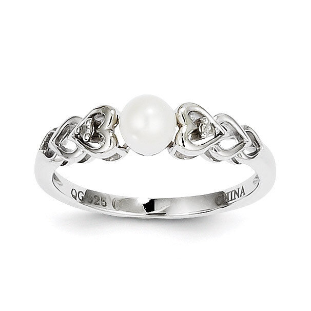 Pearl &amp; Diamond June Ring Sterling Silver Cultured QBR23JUN, MPN: QBR23JUN, 883957432090