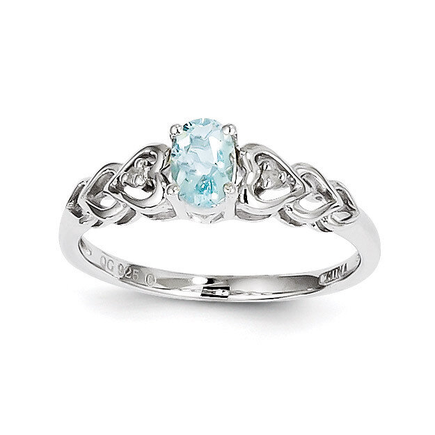Aquamarine &amp; Diamond March Ring Sterling Silver QBR23MAR, MPN: QBR23MAR, 883957495644