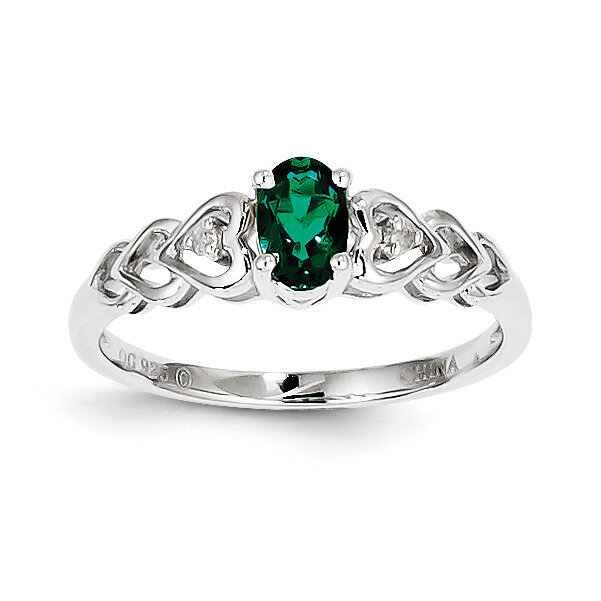 Emerald &amp; Diamond May Ring Sterling Silver QBR23MAY, MPN: QBR23MAY, 883957597638