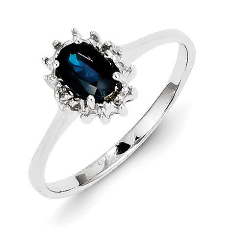 Sapphire Diamond Ring Sterling Silver Rhodium-plated QDX865, MPN: QDX865, 883957399416