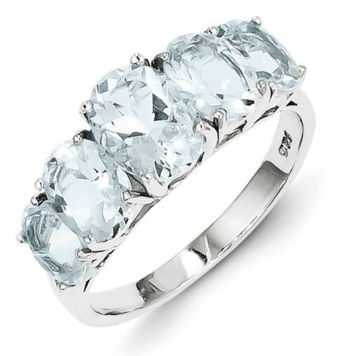 Aqua Ring Sterling Silver Rhodium QDX870, MPN: QDX870, 886774311890