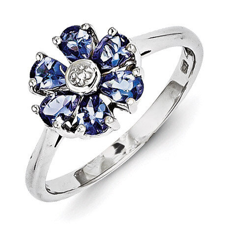 Tanzanite &amp; Diamond Ring Sterling Silver QDX926, MPN: QDX926, 883957399539