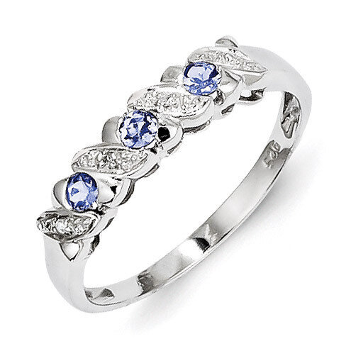 Tanzanite &amp; Diamond Ring Sterling Silver QDX944, MPN: QDX944, 883957536811