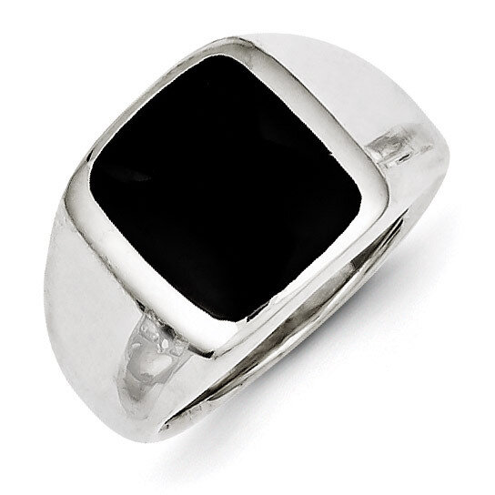Synthetic Onyx Ring Sterling Silver QR1208, MPN: QR1208, 883957178929