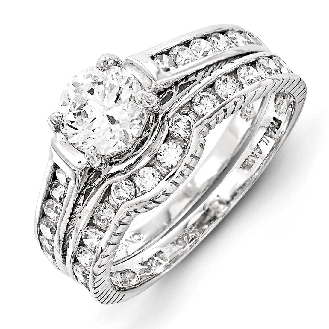 2-Piece Diamond Wedding Set Ring Sterling Silver QR1328, MPN: QR1328, 191101283406
