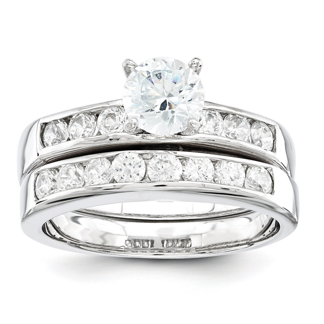 2-Piece Diamond Wedding Set Ring Sterling Silver QR1329, MPN: QR1329, 883957180649