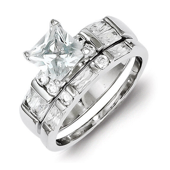 2 Piece Wedding Set Ring Sterling Silver Diamond QR1335, MPN: QR1335, 883957180762