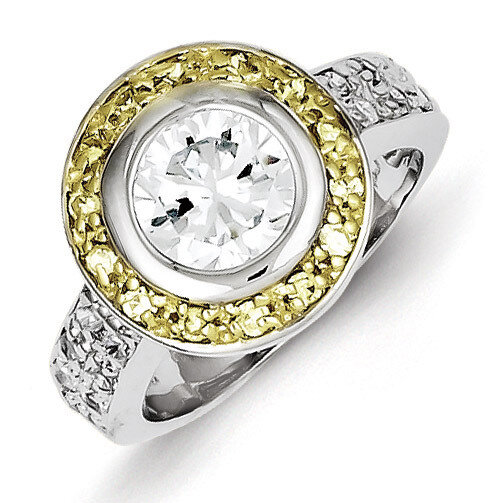 Vermeil Diamond Ring Sterling Silver QR2048, MPN: QR2048, 886774117812