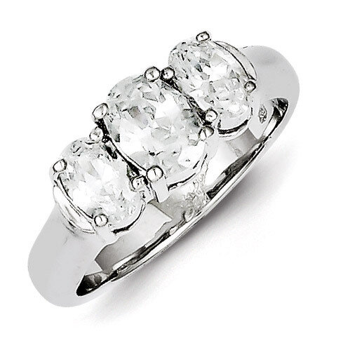 3 Stone Diamond Ring Sterling Silver QR2063