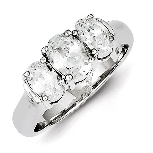 3 Stone Diamond Ring Sterling Silver QR2063, MPN: QR2063, 883957186740