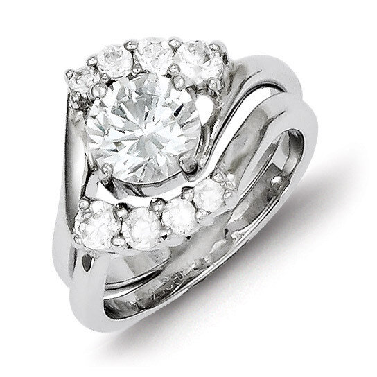 2-piece Diamond Wedding Ring Sterling Silver QR2091, MPN: QR2091, 883957187204