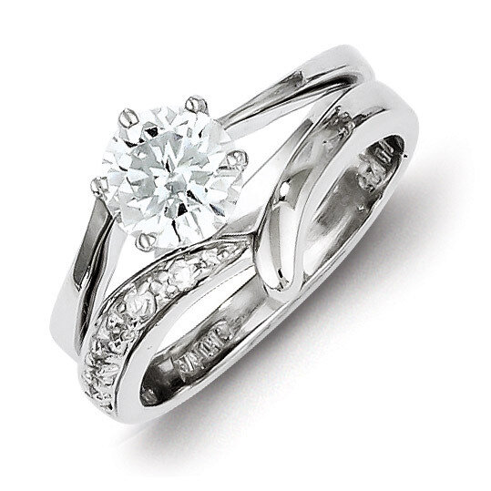 2-piece Diamond Wedding Ring Sterling Silver QR2092
