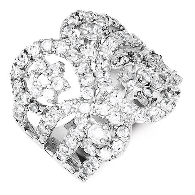 Polished Ring Sterling Silver Diamond QR2188, MPN: QR2188, 191101284519